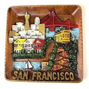 VTG San Francisco 3D Souvenir Golden Gate Cable Car Lombard St ©1990 R&S Japan